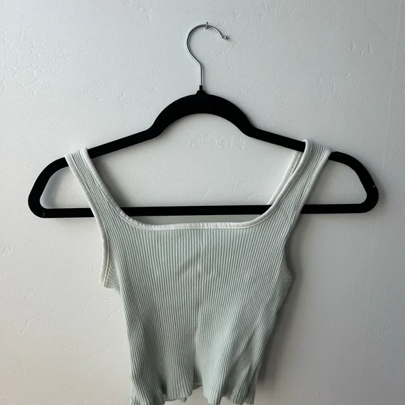 White Ribbed Tank Top - Picture 2 of 2